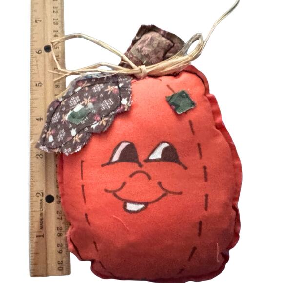 Vintage Fabric Pumpkin Décor Set of 4 – Primitive Handmade Fall Halloween - Picture 11 of 12